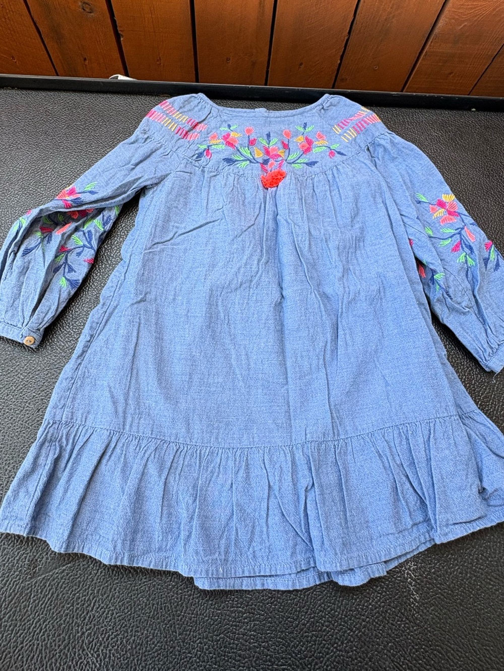 Zara girls embroidered long sleeve dress